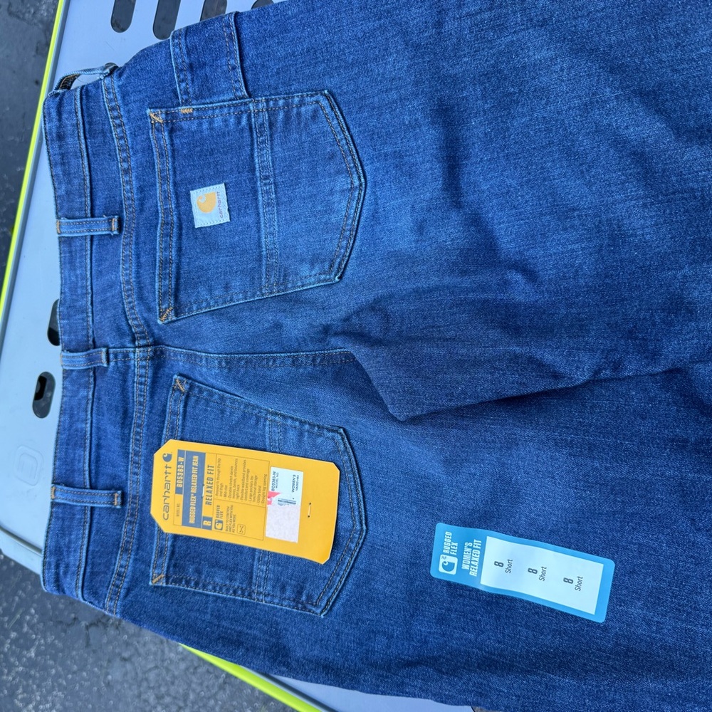 NEW! Carhartt Women Rugged Flex Relaxed Fit Blue Work Jeans
